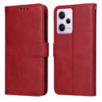 Custodia in pelle a conchiglia classica in vitello, For Xiaomi Redmi Note 12 Pro+ China