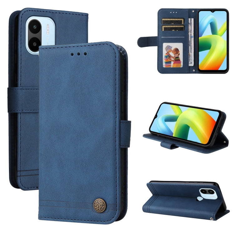 Custodia per telefono in pelle con bottone in metallo con albero della vita Skin Feel, For Xiaomi Redmi A1+, For Xiaomi Redmi 11 Prime 4G, For Xiaomi Redmi Note 12 China, For Xiaomi Redmi Note 12 Pro 5G China