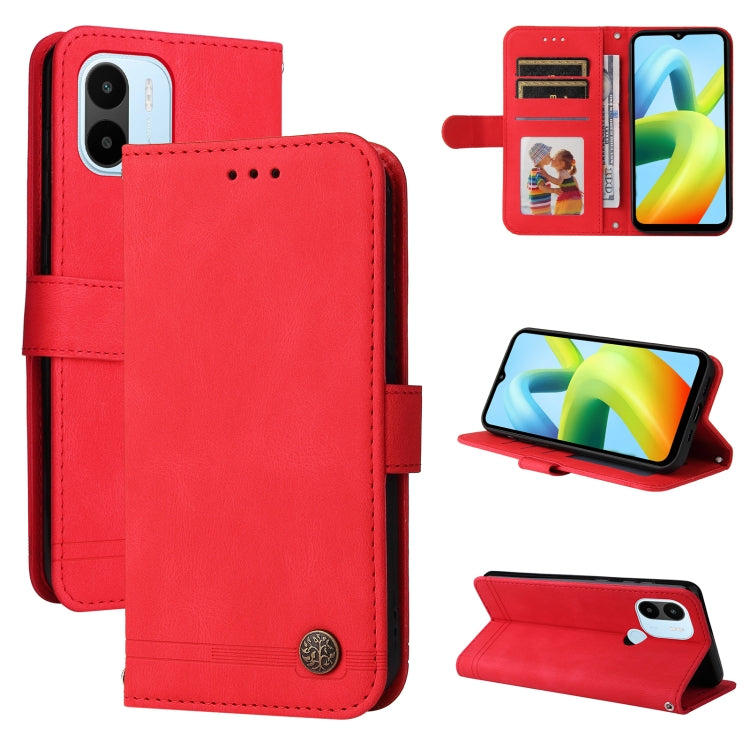 Custodia per telefono in pelle con bottone in metallo con albero della vita Skin Feel, For Xiaomi Redmi A1+, For Xiaomi Redmi 11 Prime 4G, For Xiaomi Redmi Note 12 China, For Xiaomi Redmi Note 12 Pro 5G China
