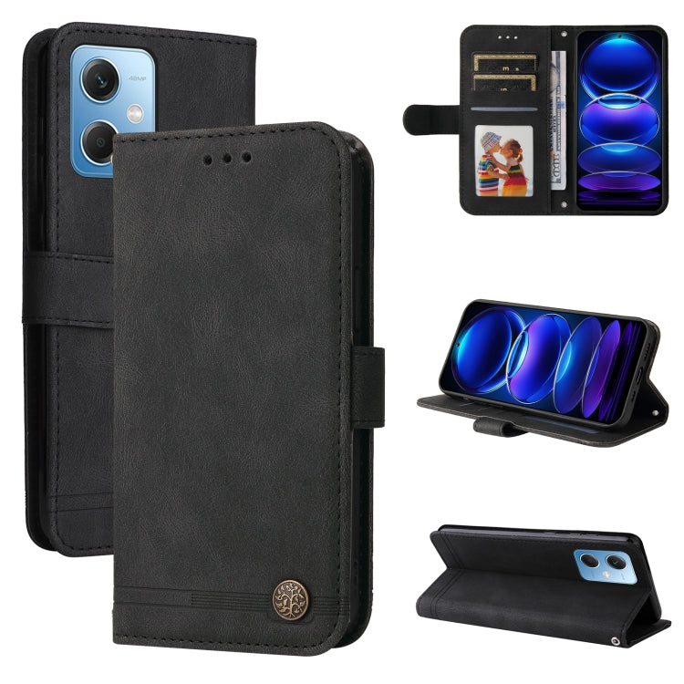 Custodia per telefono in pelle con bottone in metallo con albero della vita Skin Feel, For Xiaomi Redmi A1+, For Xiaomi Redmi 11 Prime 4G, For Xiaomi Redmi Note 12 China, For Xiaomi Redmi Note 12 Pro 5G China