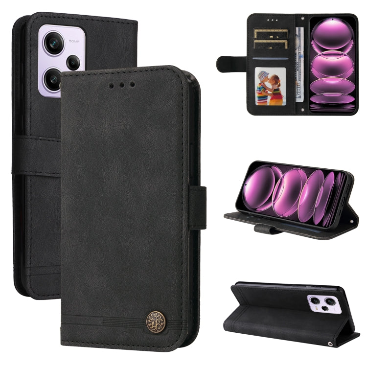 Custodia per telefono in pelle con bottone in metallo con albero della vita Skin Feel, For Xiaomi Redmi Note 12 Pro+ China