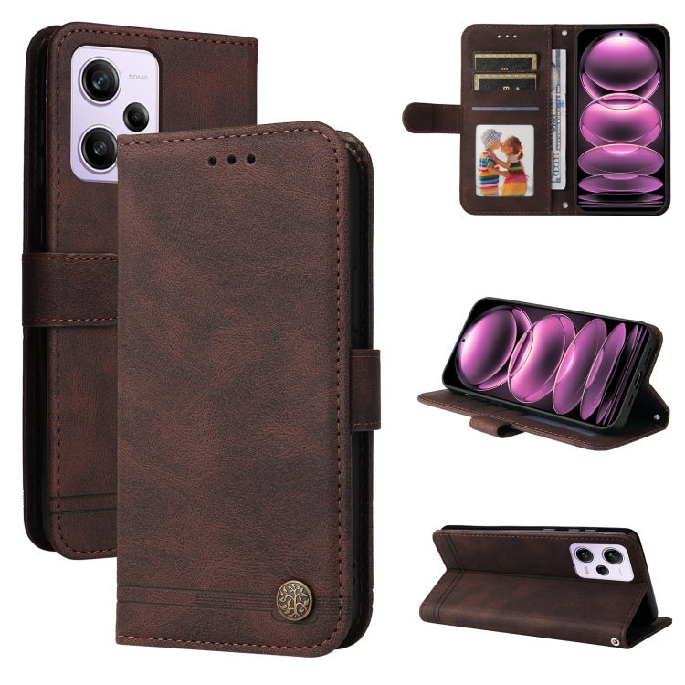 Custodia per telefono in pelle con bottone in metallo con albero della vita Skin Feel, For Xiaomi Redmi Note 12 Pro+ China