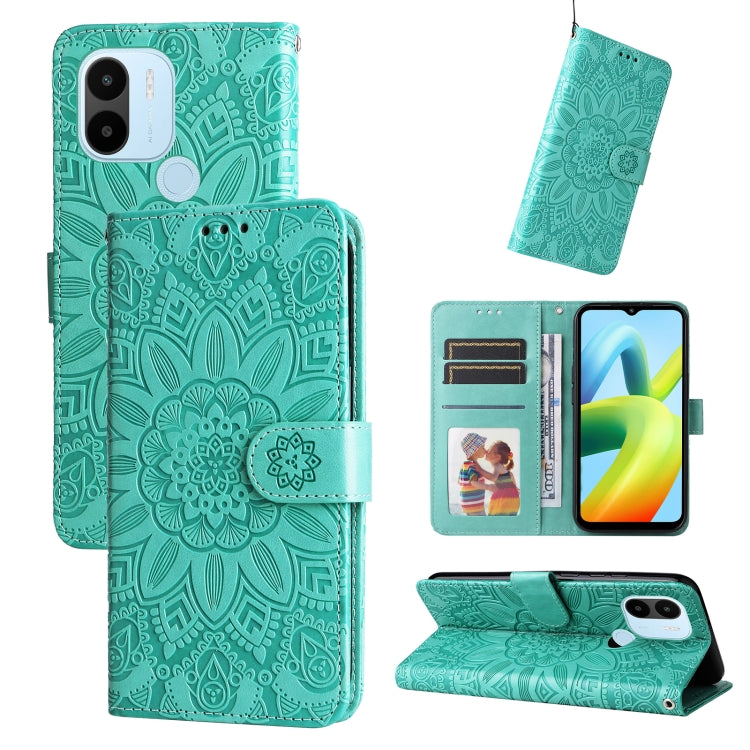 Custodia per telefono in pelle di girasole goffrata, For Xiaomi Redmi A1+, For Xiaomi Redmi 11 Prime 4G, For Xiaomi Redmi Note 12 China, For Xiaomi Redmi Note 12 Pro 5G China