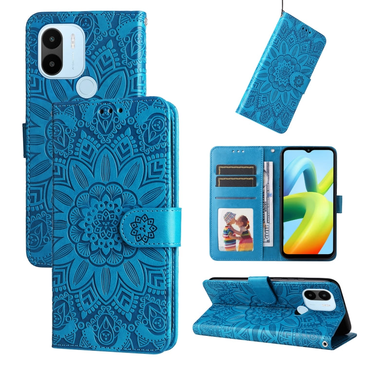 Custodia per telefono in pelle di girasole goffrata, For Xiaomi Redmi A1+, For Xiaomi Redmi 11 Prime 4G, For Xiaomi Redmi Note 12 China, For Xiaomi Redmi Note 12 Pro 5G China