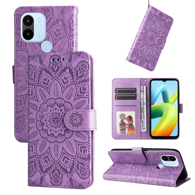 Custodia per telefono in pelle di girasole goffrata, For Xiaomi Redmi A1+, For Xiaomi Redmi 11 Prime 4G, For Xiaomi Redmi Note 12 China, For Xiaomi Redmi Note 12 Pro 5G China