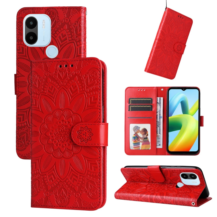 Custodia per telefono in pelle di girasole goffrata, For Xiaomi Redmi A1+, For Xiaomi Redmi 11 Prime 4G, For Xiaomi Redmi Note 12 China, For Xiaomi Redmi Note 12 Pro 5G China