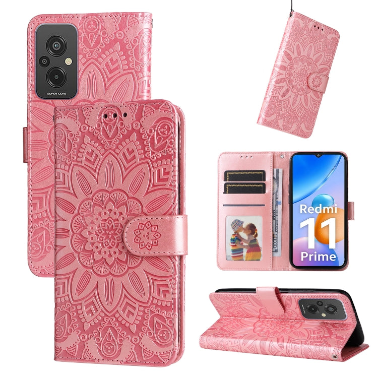 Custodia per telefono in pelle di girasole goffrata, For Xiaomi Redmi A1+, For Xiaomi Redmi 11 Prime 4G, For Xiaomi Redmi Note 12 China, For Xiaomi Redmi Note 12 Pro 5G China