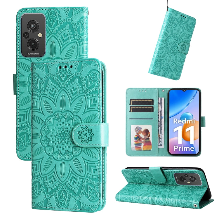 Custodia per telefono in pelle di girasole goffrata, For Xiaomi Redmi A1+, For Xiaomi Redmi 11 Prime 4G, For Xiaomi Redmi Note 12 China, For Xiaomi Redmi Note 12 Pro 5G China