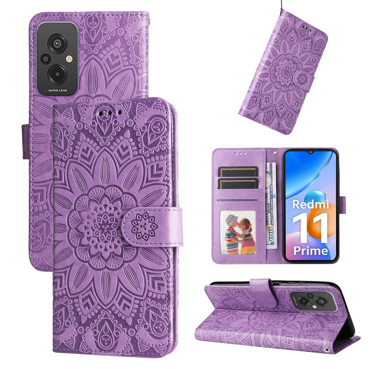 Custodia per telefono in pelle di girasole goffrata, For Xiaomi Redmi A1+, For Xiaomi Redmi 11 Prime 4G, For Xiaomi Redmi Note 12 China, For Xiaomi Redmi Note 12 Pro 5G China
