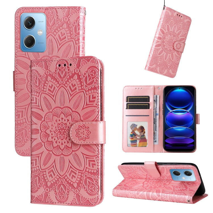 Custodia per telefono in pelle di girasole goffrata, For Xiaomi Redmi A1+, For Xiaomi Redmi 11 Prime 4G, For Xiaomi Redmi Note 12 China, For Xiaomi Redmi Note 12 Pro 5G China
