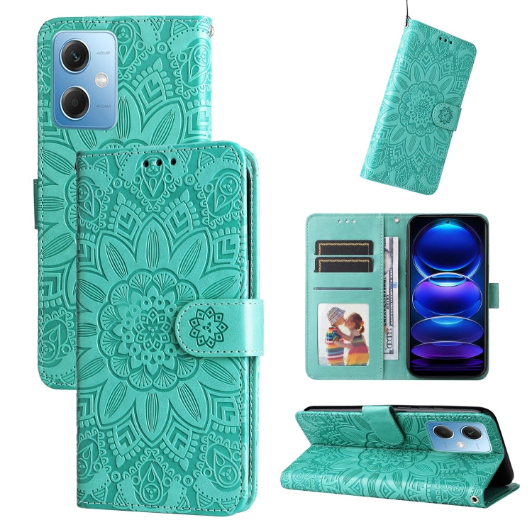 Custodia per telefono in pelle di girasole goffrata, For Xiaomi Redmi A1+, For Xiaomi Redmi 11 Prime 4G, For Xiaomi Redmi Note 12 China, For Xiaomi Redmi Note 12 Pro 5G China