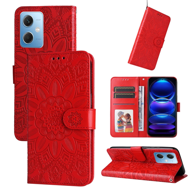 Custodia per telefono in pelle di girasole goffrata, For Xiaomi Redmi A1+, For Xiaomi Redmi 11 Prime 4G, For Xiaomi Redmi Note 12 China, For Xiaomi Redmi Note 12 Pro 5G China