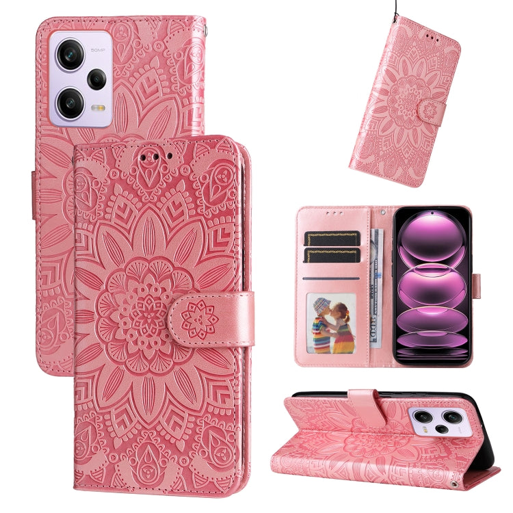 Custodia per telefono in pelle di girasole goffrata, For Xiaomi Redmi A1+, For Xiaomi Redmi 11 Prime 4G, For Xiaomi Redmi Note 12 China, For Xiaomi Redmi Note 12 Pro 5G China