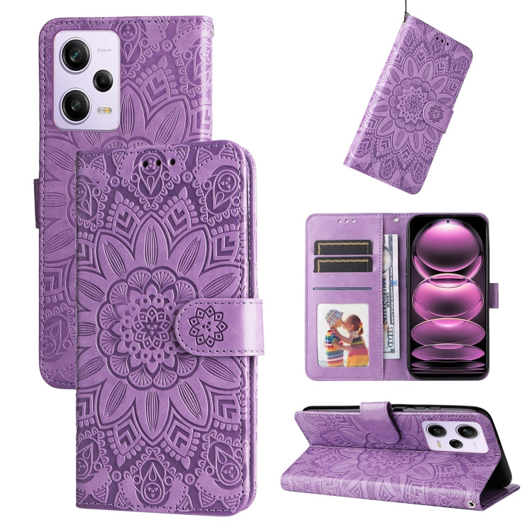 Custodia per telefono in pelle di girasole goffrata, For Xiaomi Redmi A1+, For Xiaomi Redmi 11 Prime 4G, For Xiaomi Redmi Note 12 China, For Xiaomi Redmi Note 12 Pro 5G China