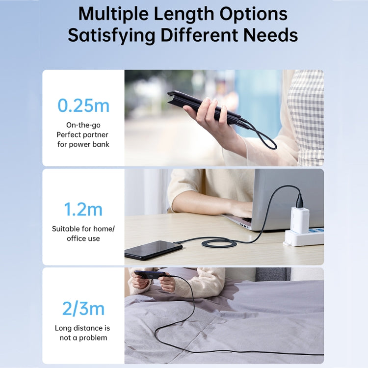 JOYROOM Cavo dati di ricarica rapida serie Surpass da USB a 8 pin da 2,4 A, 0.25m, 1.2m, 2m, 3m
