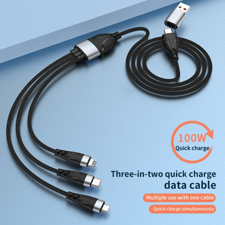 ADC-008 100W USB/Tipo-C a Tipo-C + 8 pin + Micro USB Due o tre Cavo dati di ricarica rapida completamente compatibile, 1.2m, 2m