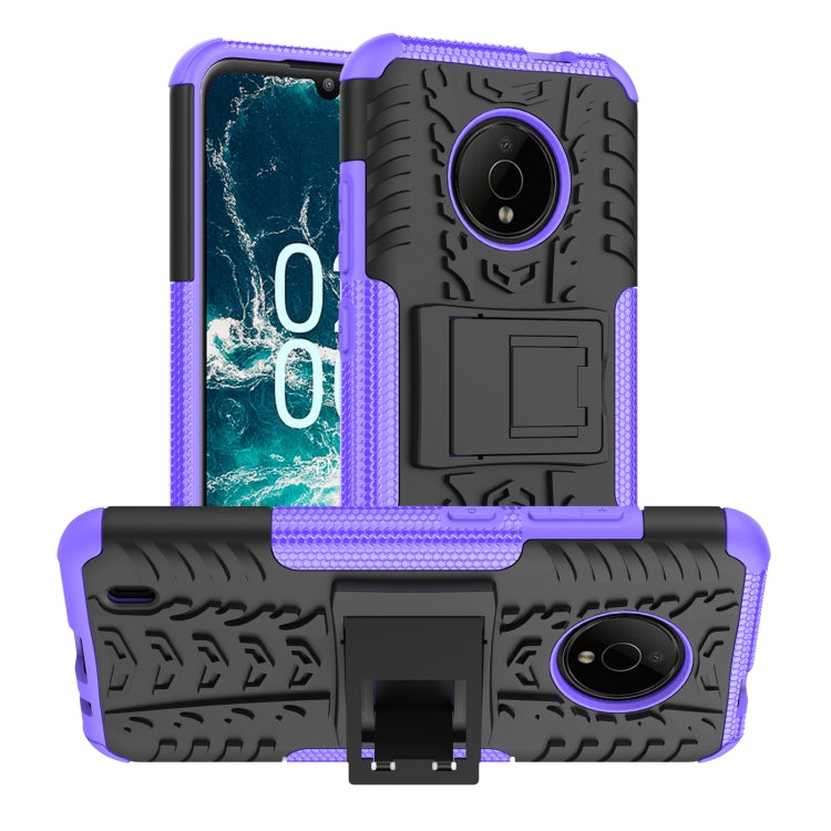 Gomma Texture TPU + Custodia per telefono PC con supporto, For Nokia C100, For Nokia C200, For Nokia G100