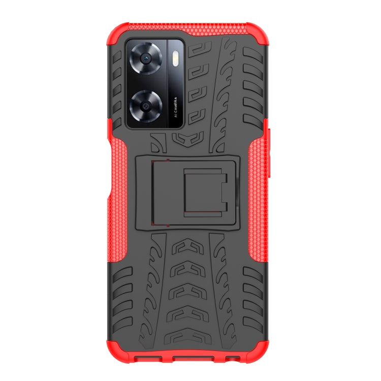 Gomma Texture TPU + Custodia per telefono PC con supporto, For OPPO A57 4G