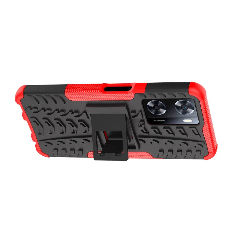 Gomma Texture TPU + Custodia per telefono PC con supporto, For OPPO A57 4G