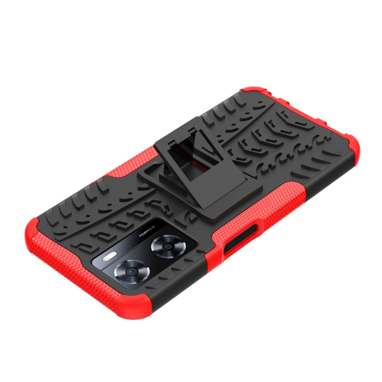 Gomma Texture TPU + Custodia per telefono PC con supporto, For OPPO A57 4G