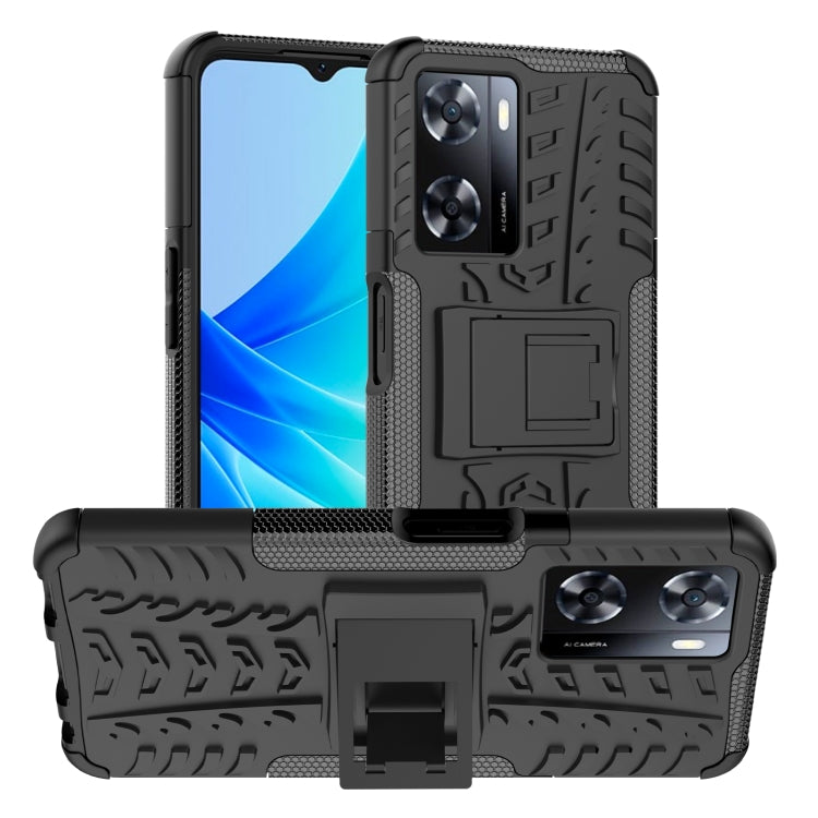 Gomma Texture TPU + Custodia per telefono PC con supporto, For OPPO A57 4G
