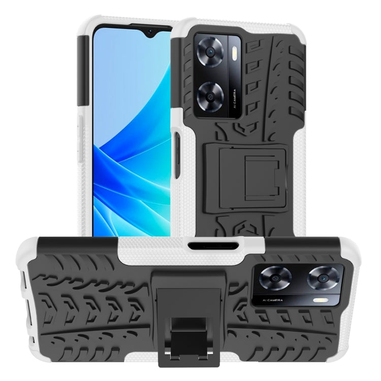 Gomma Texture TPU + Custodia per telefono PC con supporto, For OPPO A57 4G