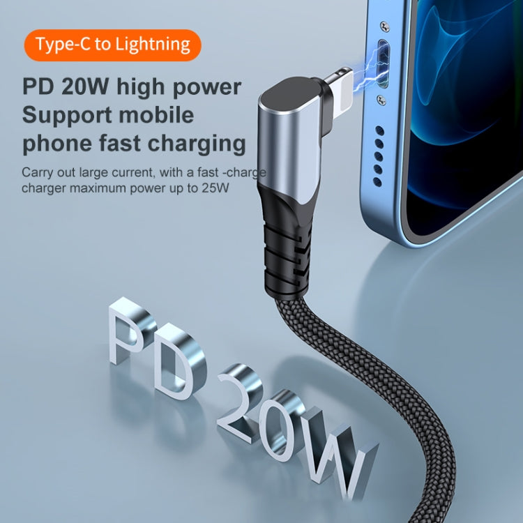 ADC-009 Cavo dati a doppio gomito da USB-C/tipo-C a 8 pin da 20 W, 0.4m, 1m, 2m