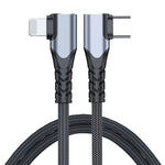 ADC-009 Cavo dati a doppio gomito da USB-C/tipo-C a 8 pin da 20 W, 0.4m, 1m, 2m