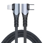 ADC-009 Cavo dati a doppio gomito da USB-C/tipo-C a 8 pin da 20 W, 0.4m, 1m, 2m