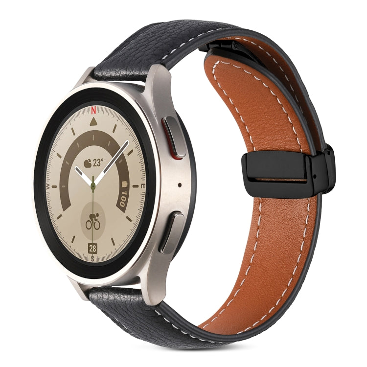 Cinturino per orologio in vera pelle con fibbia pieghevole, 20mm, 22mm