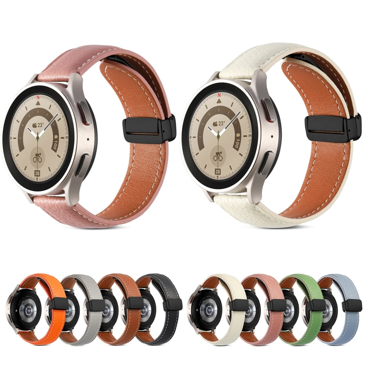 Cinturino per orologio in vera pelle con fibbia pieghevole, 20mm, 22mm