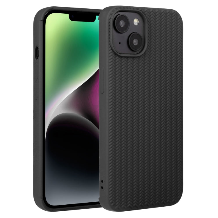 Custodia per telefono in silicone con trama intrecciata, For iPhone 14, For iPhone 14 Plus