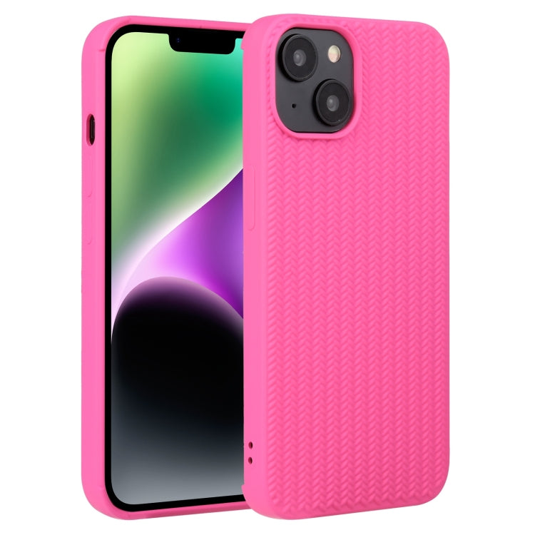 Custodia per telefono in silicone con trama intrecciata, For iPhone 14, For iPhone 14 Plus