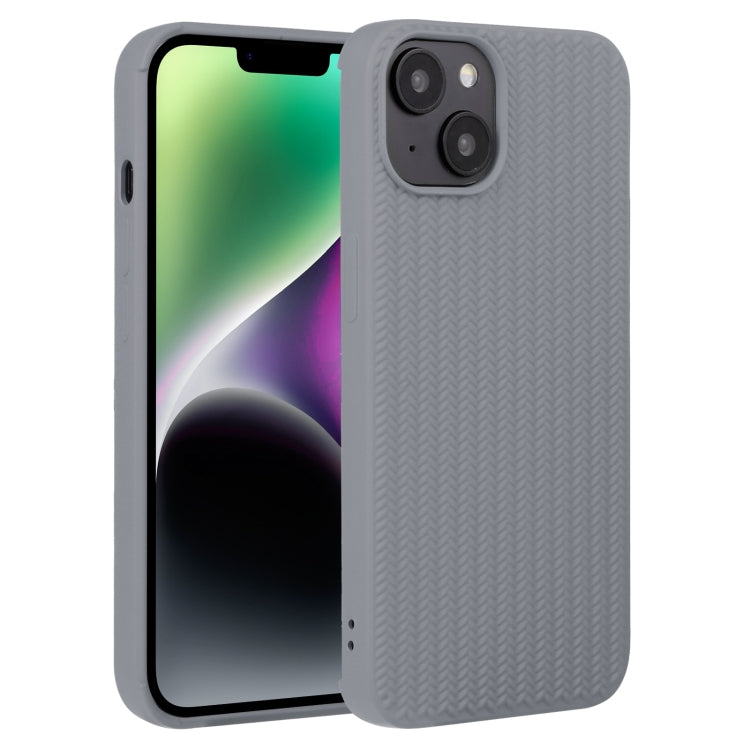 Custodia per telefono in silicone con trama intrecciata, For iPhone 14, For iPhone 14 Plus