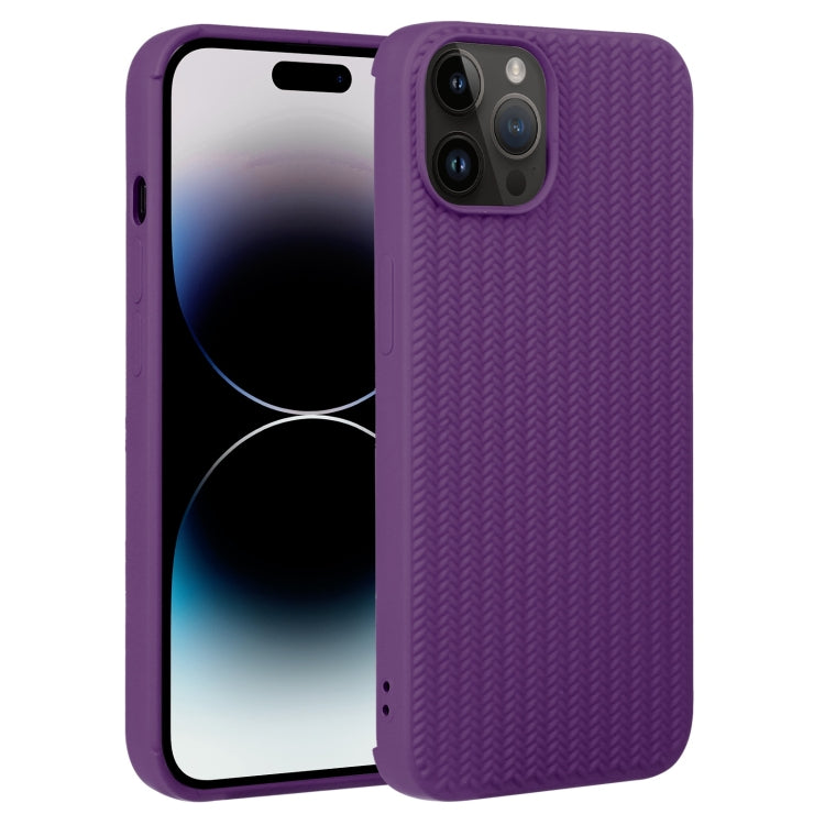 Custodia per telefono in silicone con trama intrecciata, For iPhone 14 Pro, For iPhone 14 Pro Max