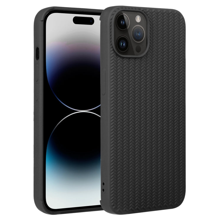 Custodia per telefono in silicone con trama intrecciata, For iPhone 14 Pro, For iPhone 14 Pro Max