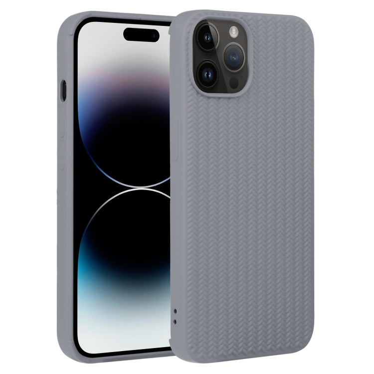 Custodia per telefono in silicone con trama intrecciata, For iPhone 14 Pro, For iPhone 14 Pro Max