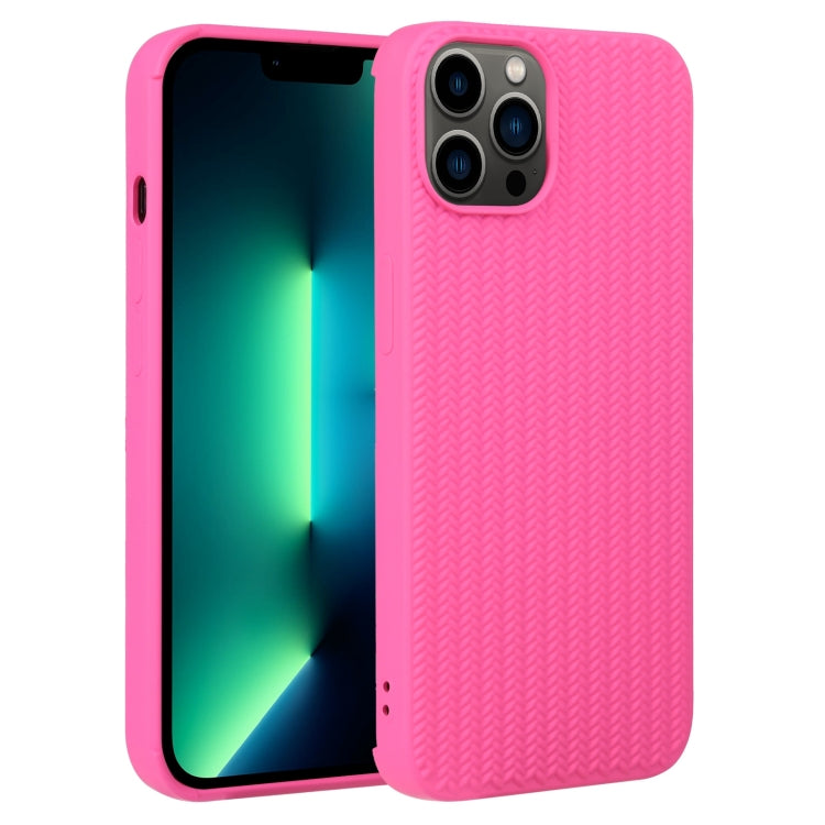 Custodia per telefono in silicone con trama intrecciata, For iPhone 13 Pro Max, For iPhone 12