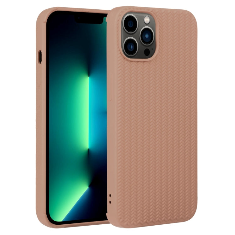 Custodia per telefono in silicone con trama intrecciata, For iPhone 13 Pro Max, For iPhone 12