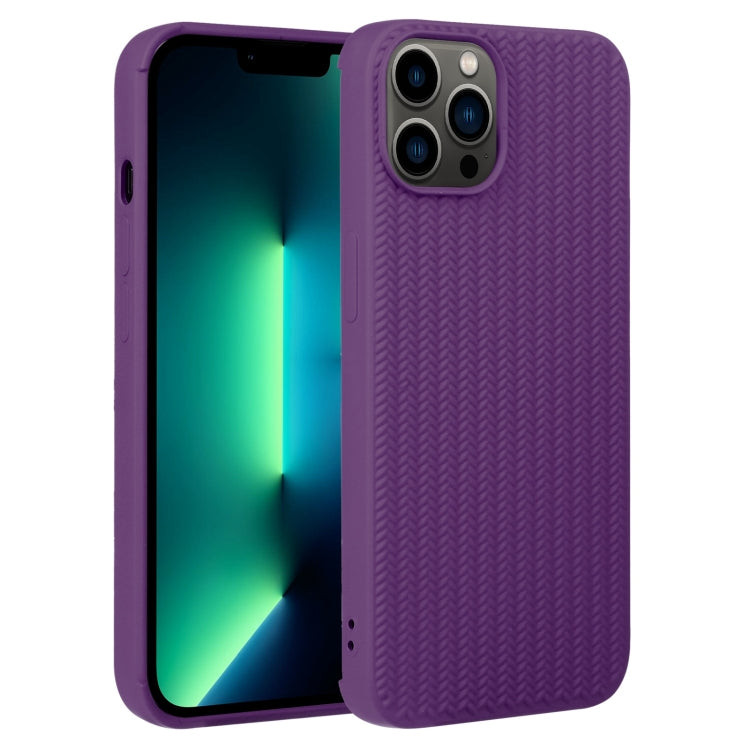 Custodia per telefono in silicone con trama intrecciata, For iPhone 13 Pro Max, For iPhone 12