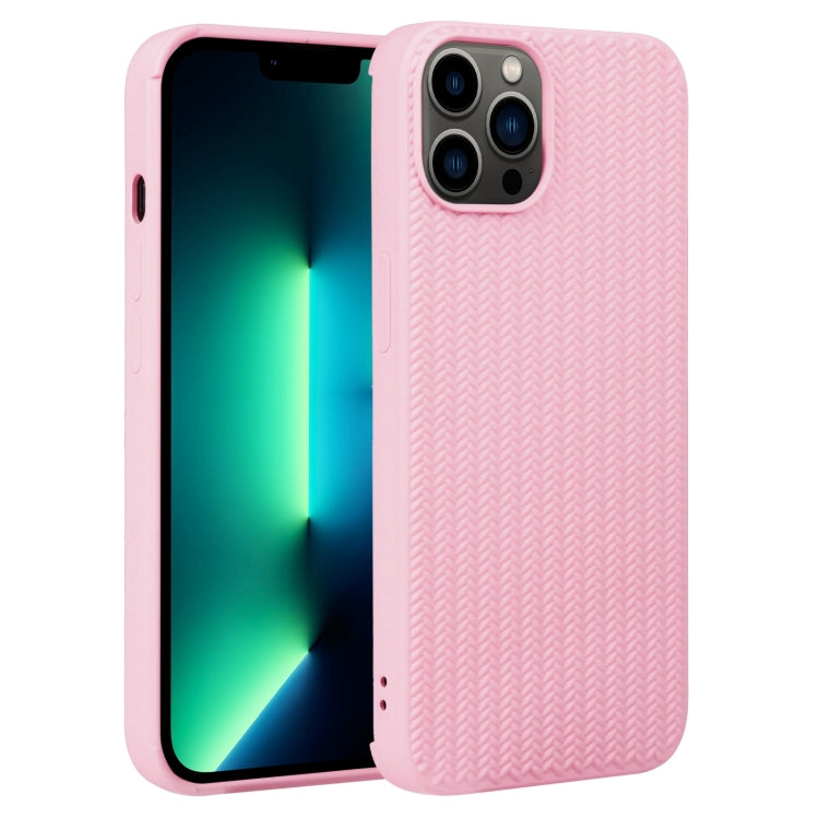 Custodia per telefono in silicone con trama intrecciata, For iPhone 13 Pro Max, For iPhone 12