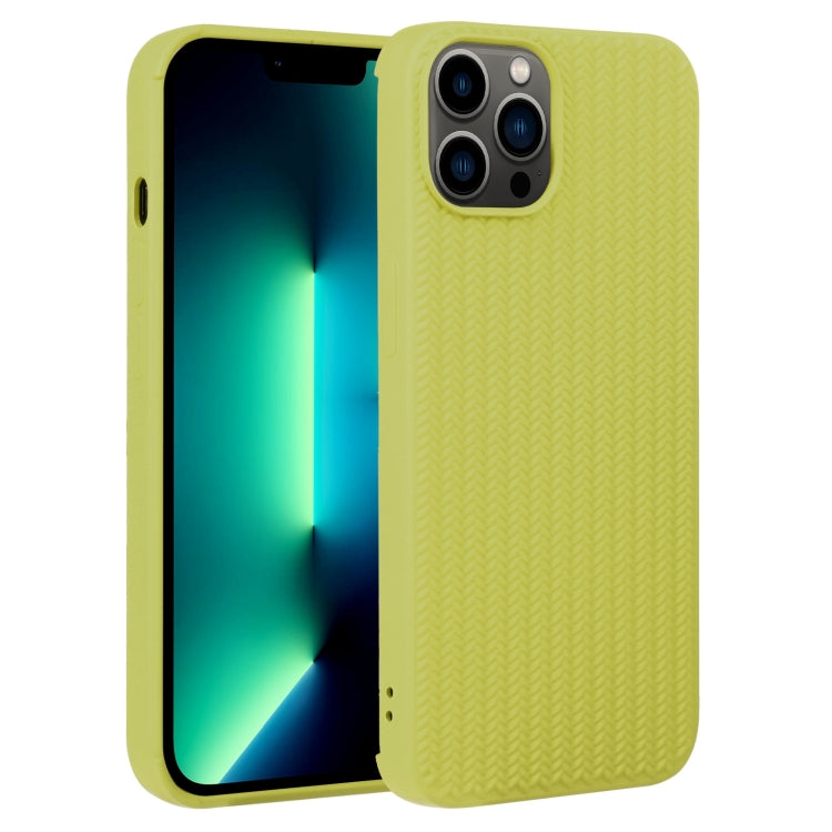 Custodia per telefono in silicone con trama intrecciata, For iPhone 13 Pro Max, For iPhone 12