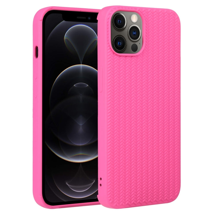 Custodia per telefono in silicone con trama intrecciata, For iPhone 12 Pro, For iPhone 12 Pro Max