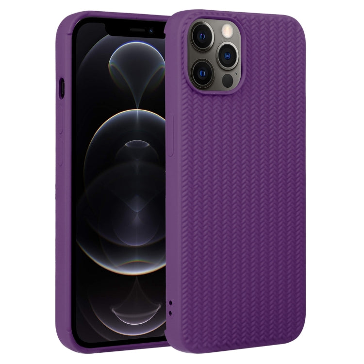 Custodia per telefono in silicone con trama intrecciata, For iPhone 12 Pro, For iPhone 12 Pro Max