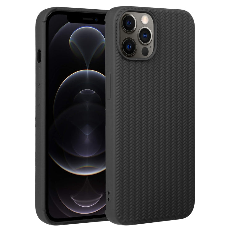 Custodia per telefono in silicone con trama intrecciata, For iPhone 12 Pro, For iPhone 12 Pro Max