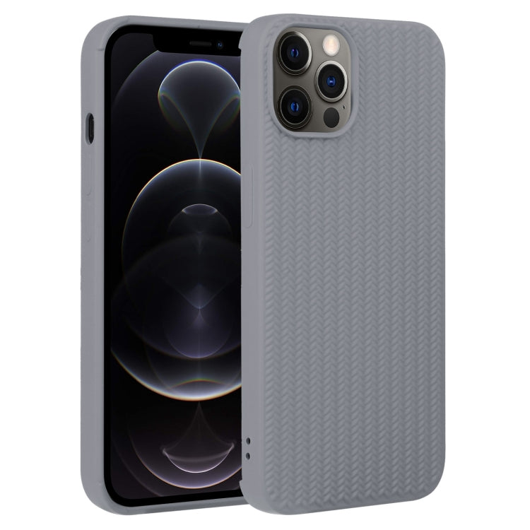 Custodia per telefono in silicone con trama intrecciata, For iPhone 12 Pro, For iPhone 12 Pro Max