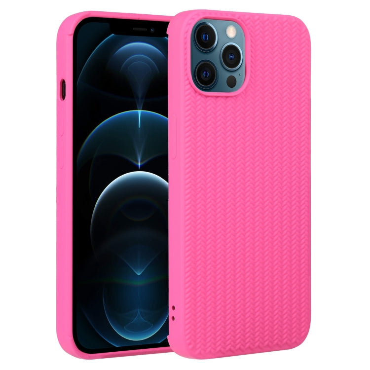 Custodia per telefono in silicone con trama intrecciata, For iPhone 12 Pro, For iPhone 12 Pro Max
