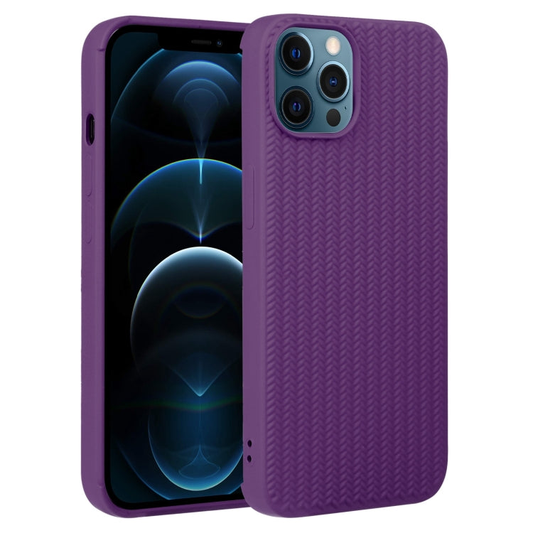 Custodia per telefono in silicone con trama intrecciata, For iPhone 12 Pro, For iPhone 12 Pro Max