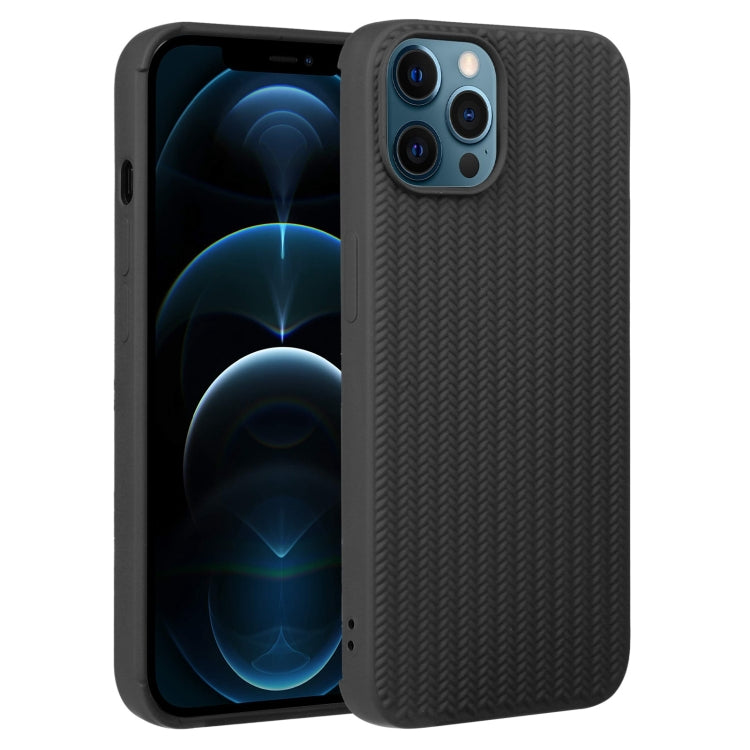 Custodia per telefono in silicone con trama intrecciata, For iPhone 12 Pro, For iPhone 12 Pro Max