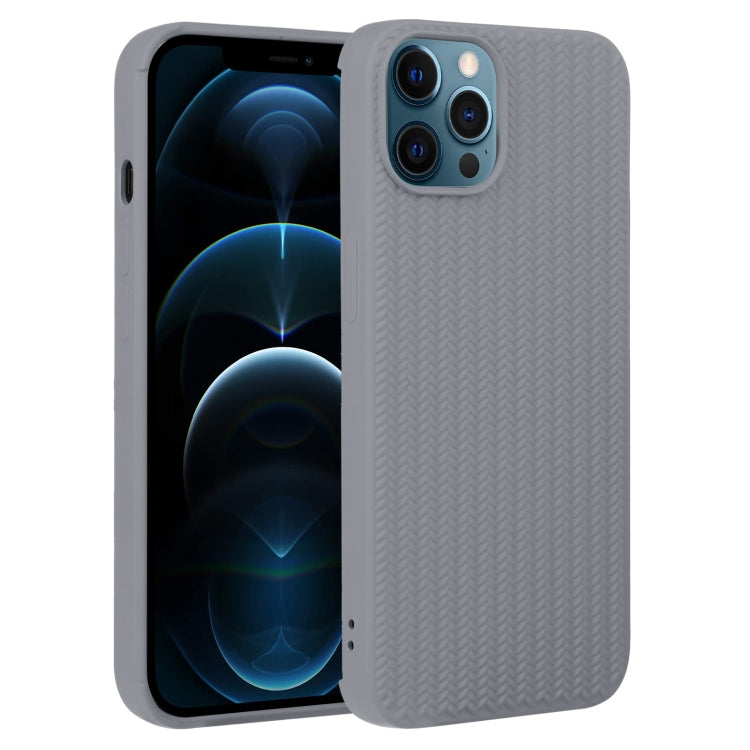 Custodia per telefono in silicone con trama intrecciata, For iPhone 12 Pro, For iPhone 12 Pro Max